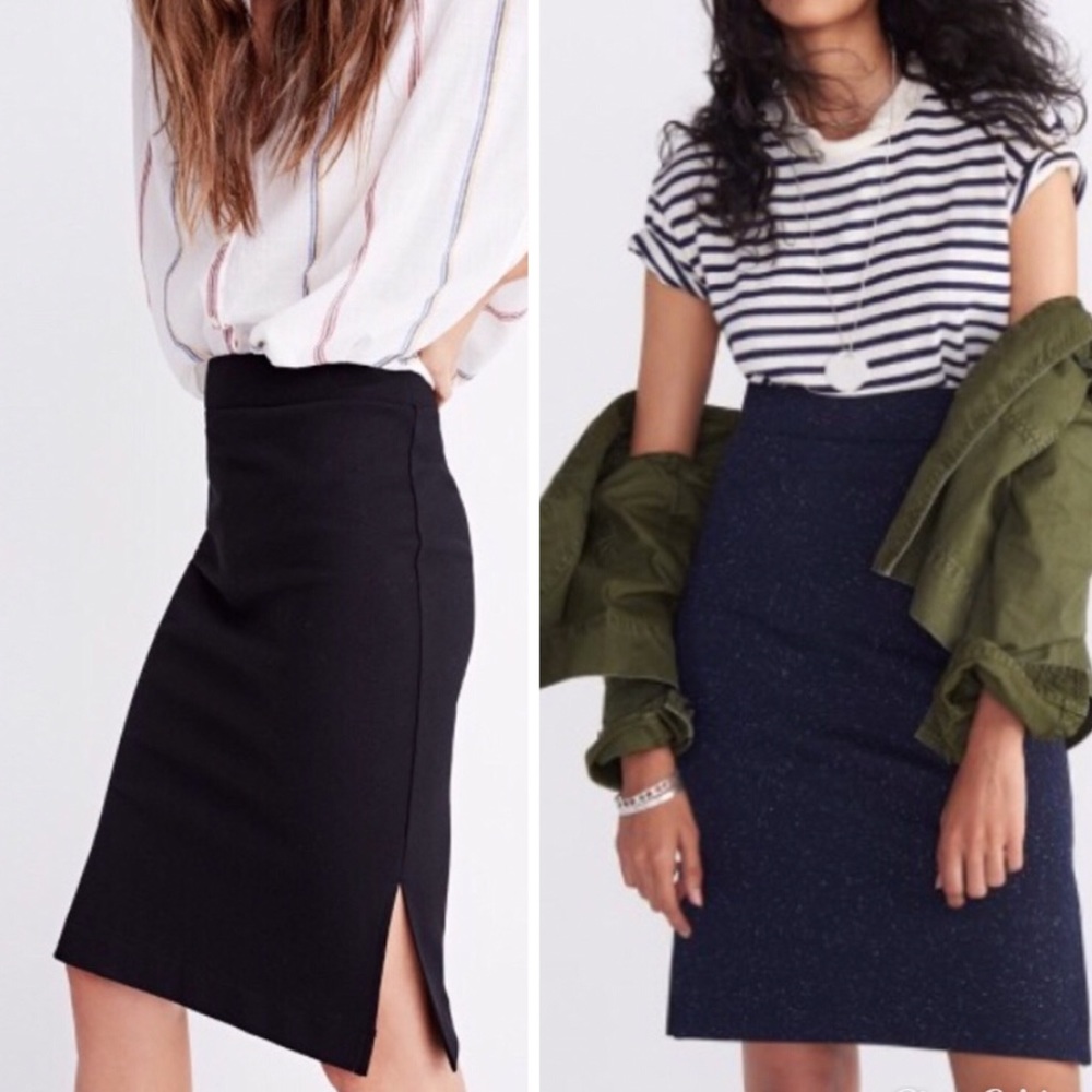 Madewell Column Side Slits Skirt In Speckle Size S - Picture 1 of 8